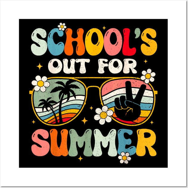 Retro Last Day of School's Out For Summer Teacher Boys Girls Wall Art by Schied Tungu 